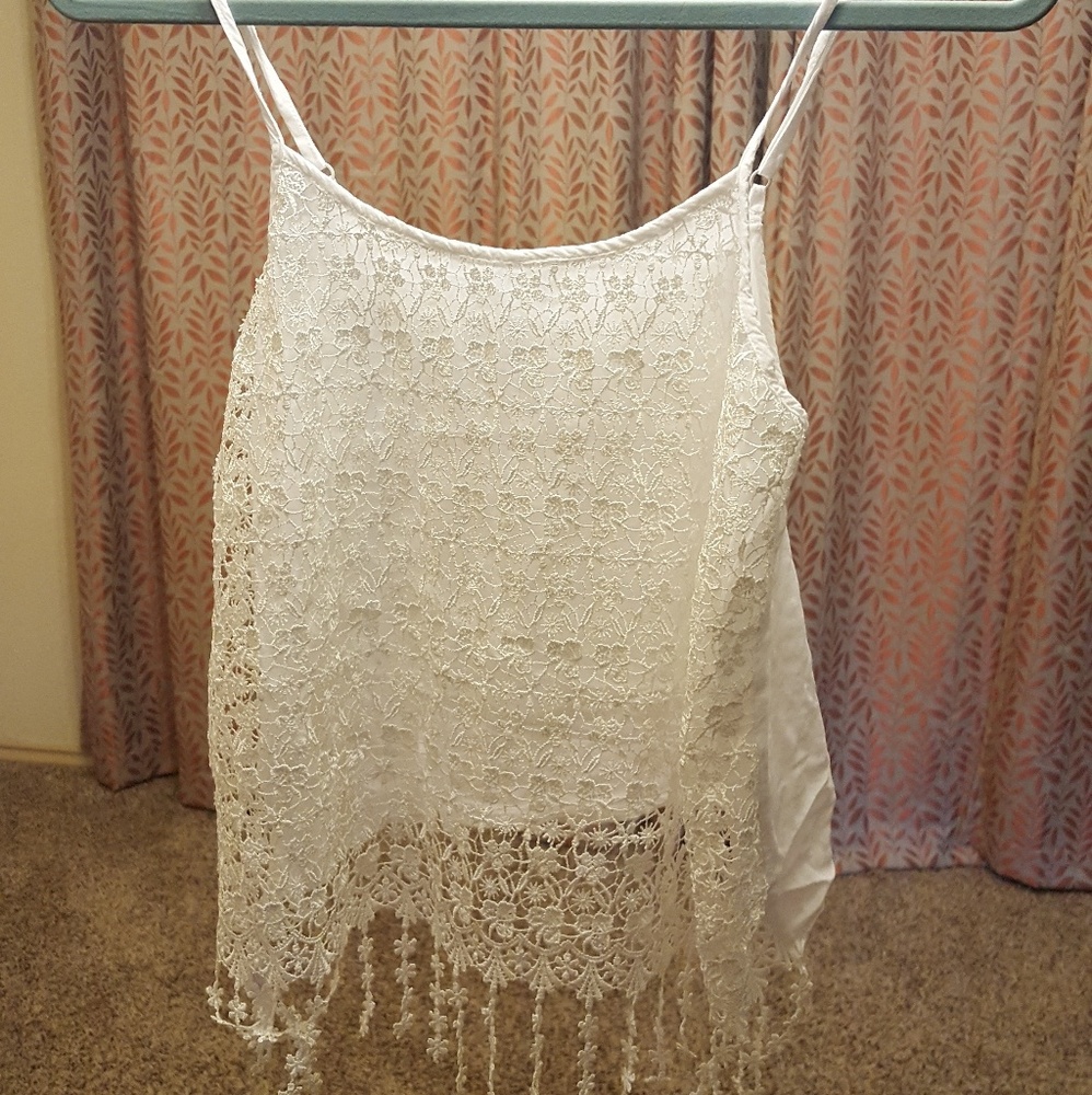 White lace shirt